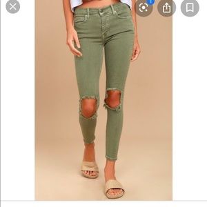 Free people ripped green denim